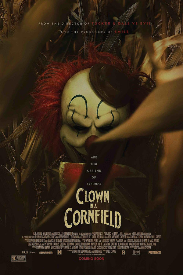 Clown in a Cornfield (2025) - Horror, Mystery, Thriller Movie Movie Poster | Film Wall Art Print