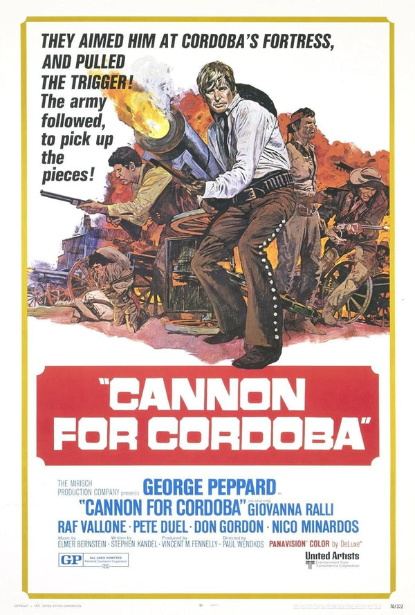 Cannon for Cordoba (1970) – Action, Drama, Romance Movie Poster Movie Poster | Film Wall Art Print