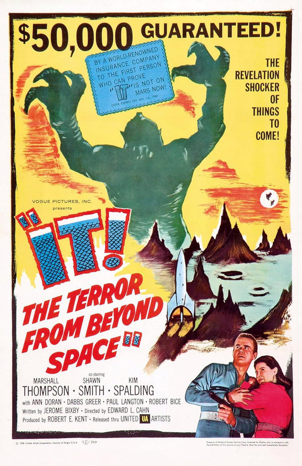 It! The Terror From Beyond Space (1958) - Classic Horror Sci-Fi Thriller Poster Movie Poster | Film Wall Art Print