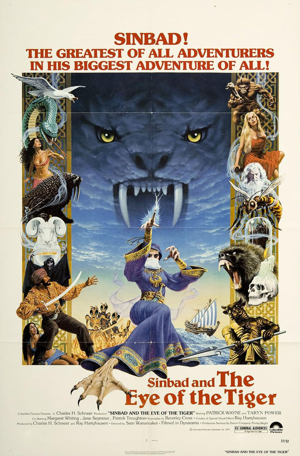 Sinbad And The Eye Of The Tiger (1977) – Action Adventure Classic Movie Poster | Film Wall Art Print