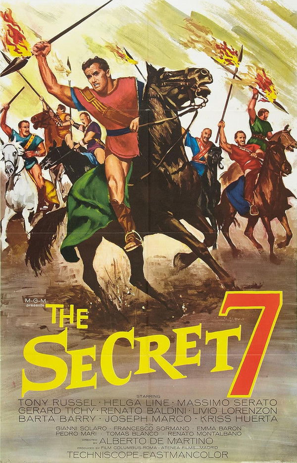Secret Seven (1963) - Action Adventure Romance Classic Movie Poster Movie Poster | Film Wall Art Print