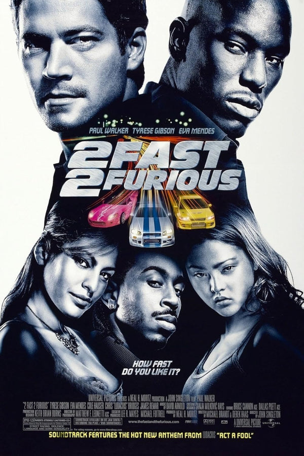2 Fast 2 Furious Movie Poster - Paul Walker, Tyrese Gibson Action Film Movie Poster | Film Wall Art Print