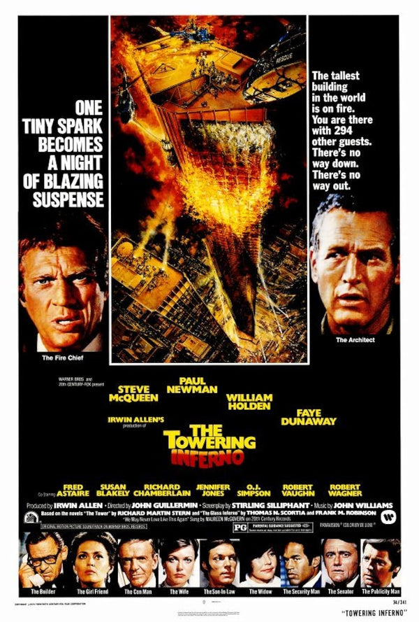 Towering Inferno (1974) – Action Drama Thriller Movie Poster Movie Poster | Film Wall Art Print