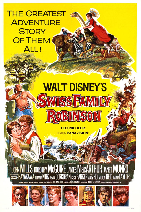 Swiss Family Robinson (1960) – Classic Adventure Family Movie Poster Movie Poster | Film Wall Art Print