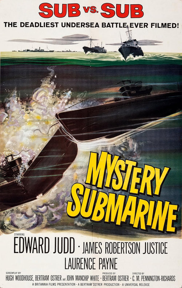 Mystery Submarine (1962) - Adventure War Drama Movie Poster Movie Poster | Film Wall Art Print