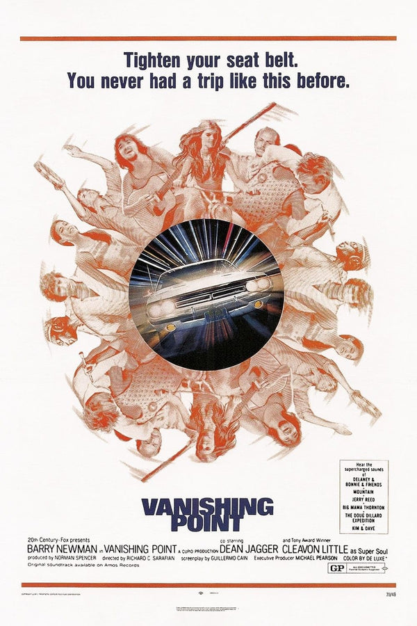 Vanishing Point (1971) - Action Movie, Crime Thriller Classic Movie Poster | Film Wall Art Print