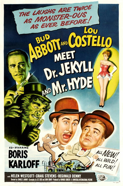 Abbott & Costello Meet Dr. Jekyll & Mr. Hyde (1953) Movie Poster | Film Wall Art Print