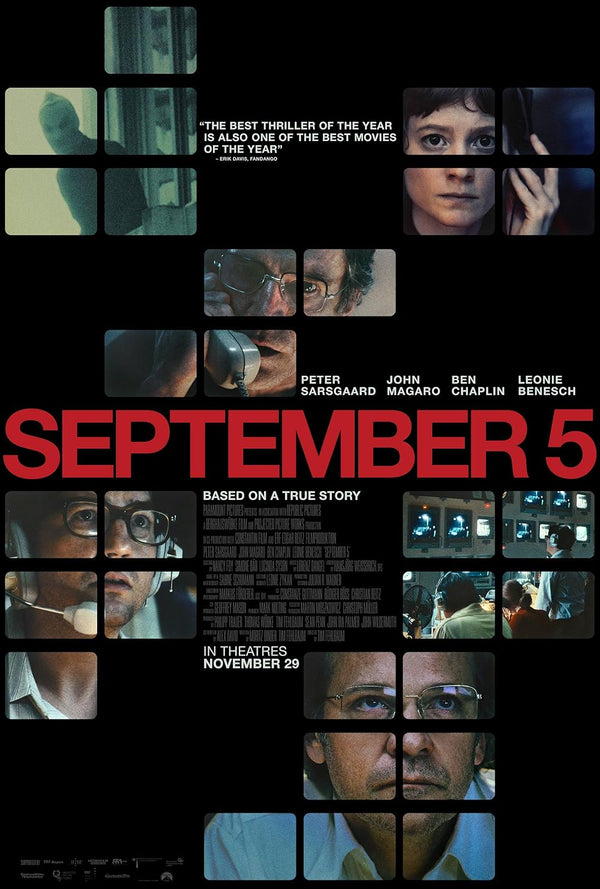 September 5 (2024) - Drama, History, Thriller Movie Movie Poster | Film Wall Art Print