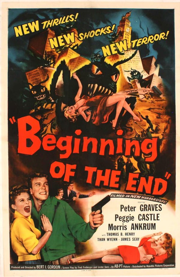 Beginning of the End (1957) - Classic Horror Sci-Fi Film Movie Poster | Film Wall Art Print