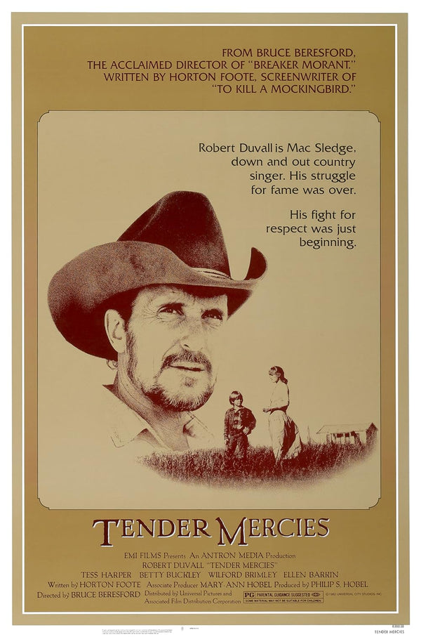 Tender Mercies (1983) – Heartfelt Drama & Music Movie Poster Movie Poster | Film Wall Art Print