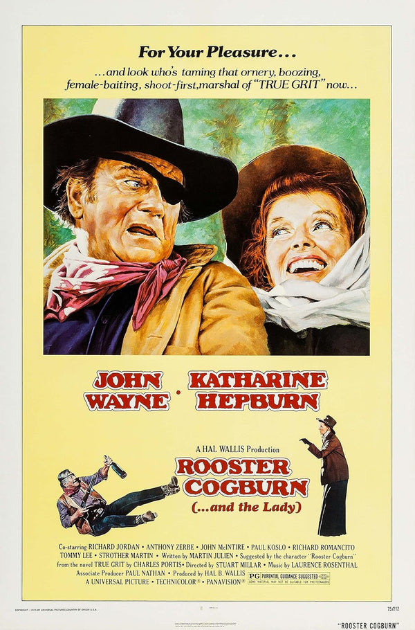 Rooster Cogburn (1975) - Classic Western Adventure Movie Poster Movie Poster | Film Wall Art Print
