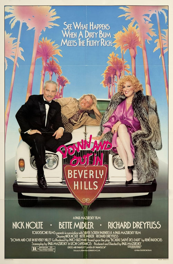 Down and Out in Beverly Hills (1986) - Classic Comedy Movie Poster | Film Wall Art Print