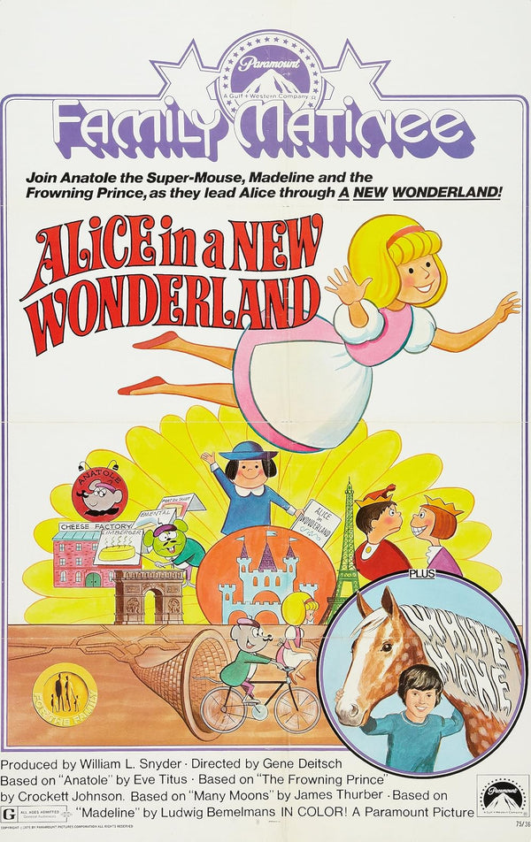 Alice of Wonderland in Paris (1966) - Animated Family Adventure Movie Poster | Film Wall Art Print