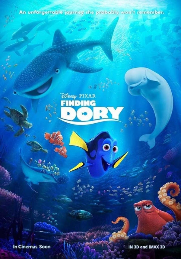 Finding Dory (2016) - Animation Adventure Comedy Poster Movie Poster | Film Wall Art Print