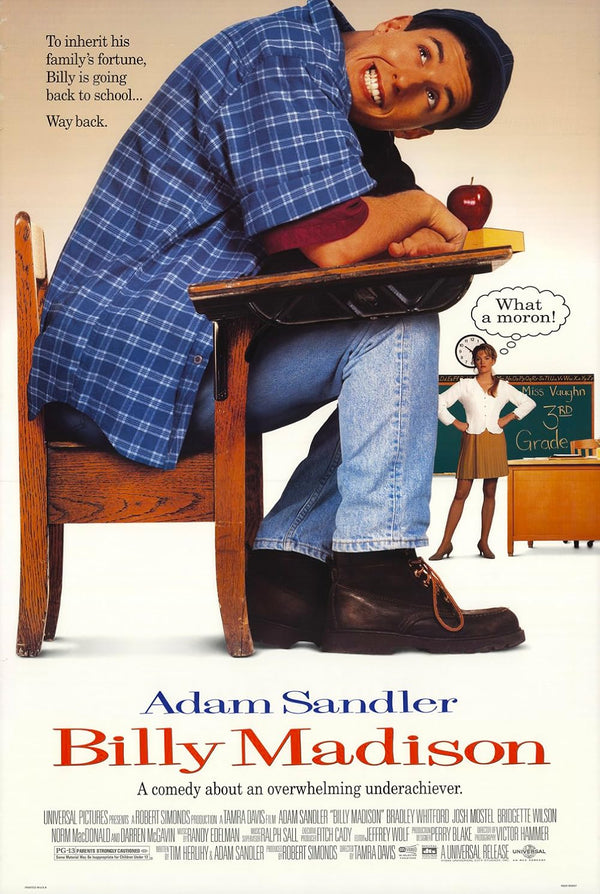 Billy Madison Movie Poster - Adam Sandler Comedy Classic Movie Poster | Film Wall Art Print