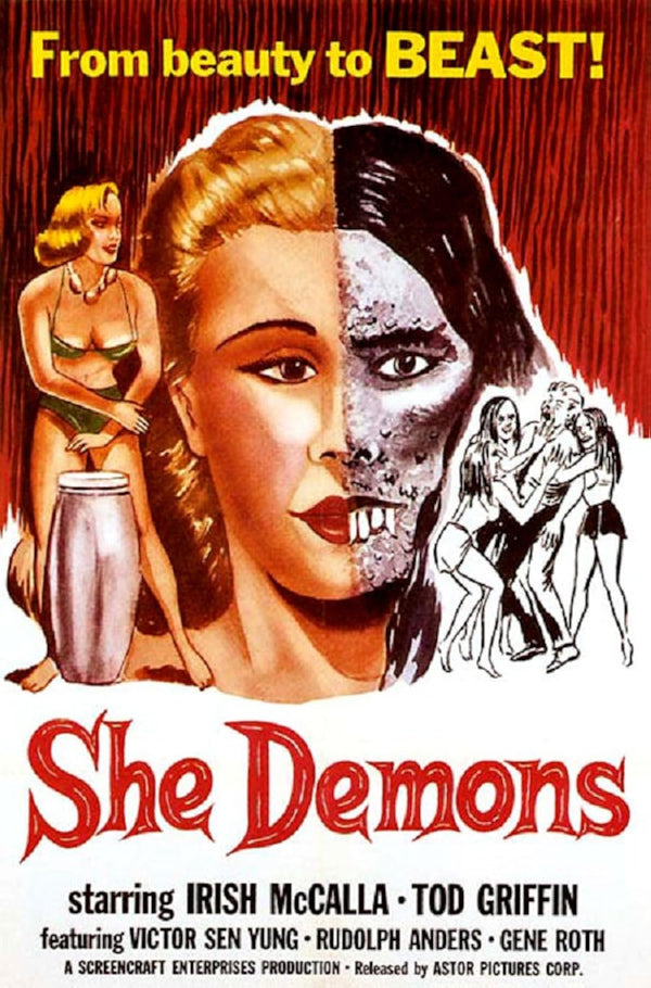 She Demons (1958) – Classic Horror & Sci-Fi Poster Movie Poster | Film Wall Art Print