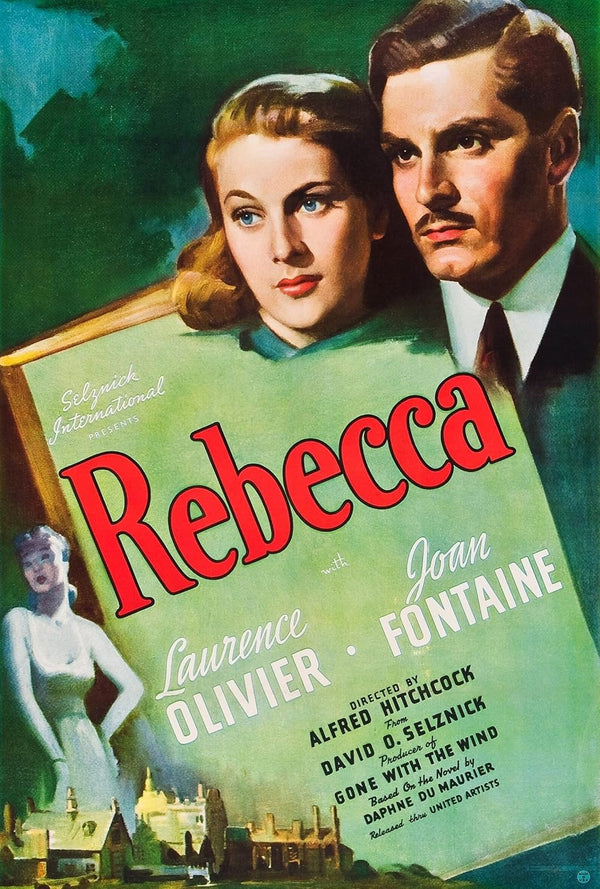 Rebecca (1940) - Classic Drama, Mystery, Romance Film Movie Poster | Film Wall Art Print
