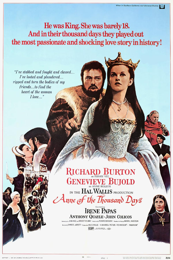 Anne of the Thousand Days (1969) - Biography, Drama, History Movie Poster Movie Poster | Film Wall Art Print