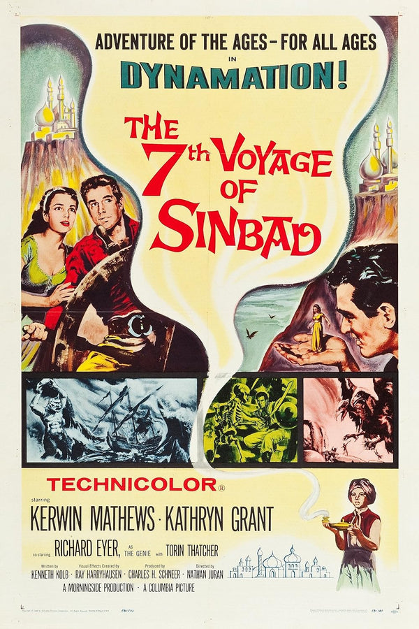 7th Voyage of Sinbad (1958) - Classic Action Adventure Movie Poster Movie Poster | Film Wall Art Print