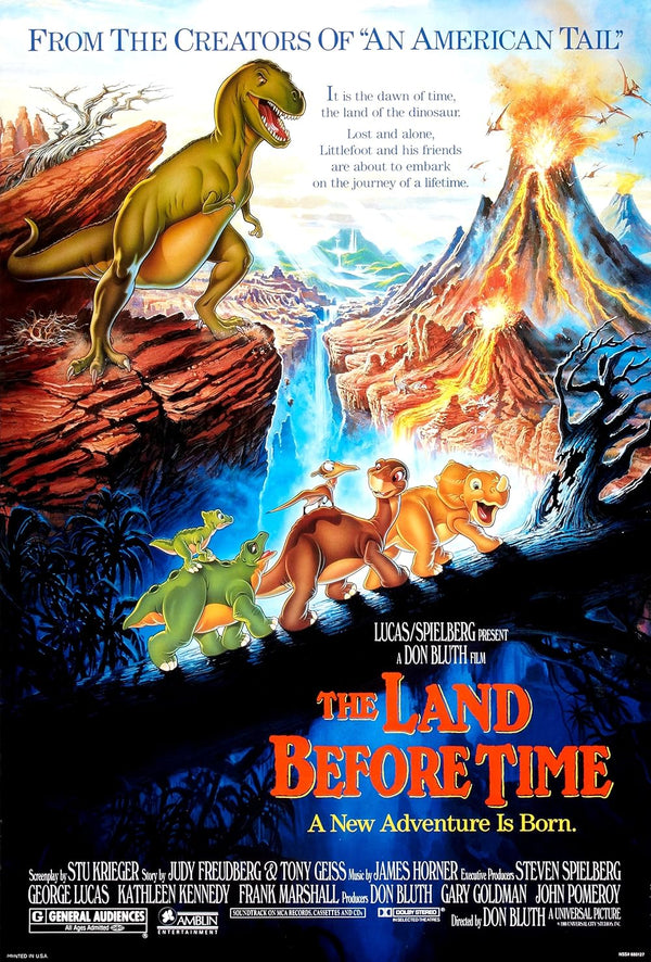The Land Before Time Movie Poster - Classic Animated Adventure Movie Poster | Film Wall Art Print