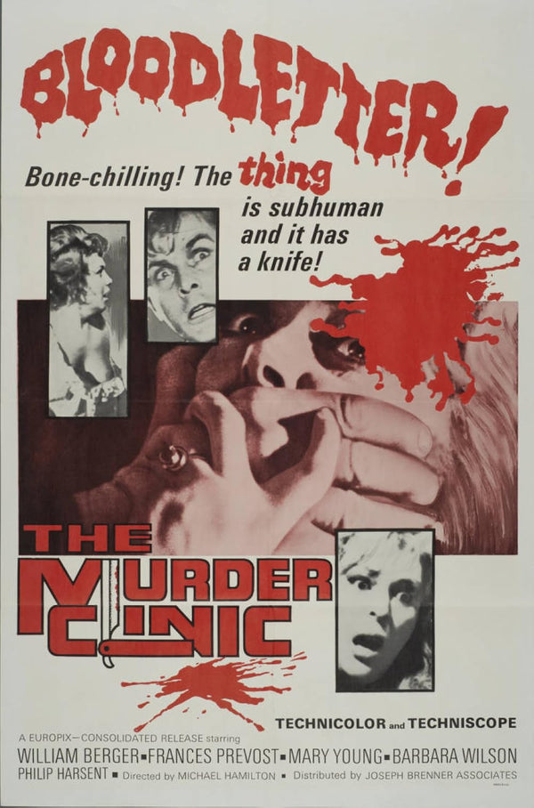 Murder Clinic (1966) - Crime Horror Mystery Movie Poster Movie Poster | Film Wall Art Print