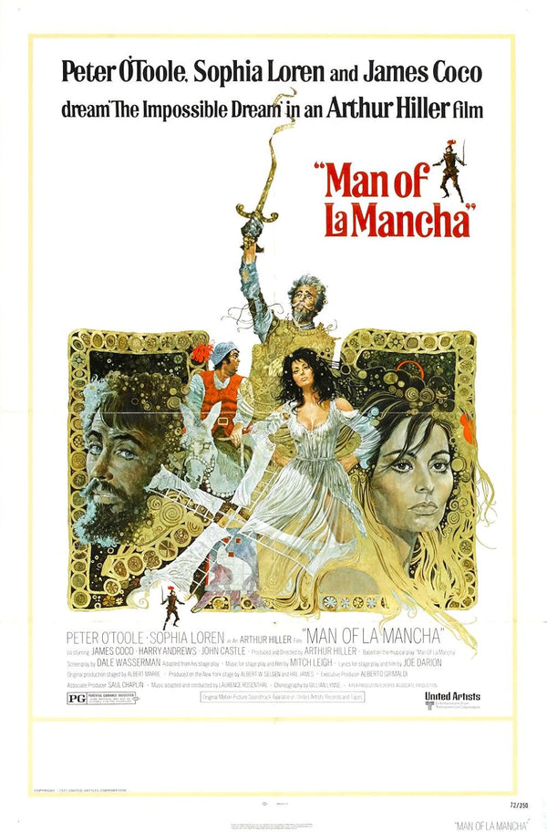 Man of La Mancha (1972) - Drama, Fantasy Musical Film Movie Poster | Film Wall Art Print