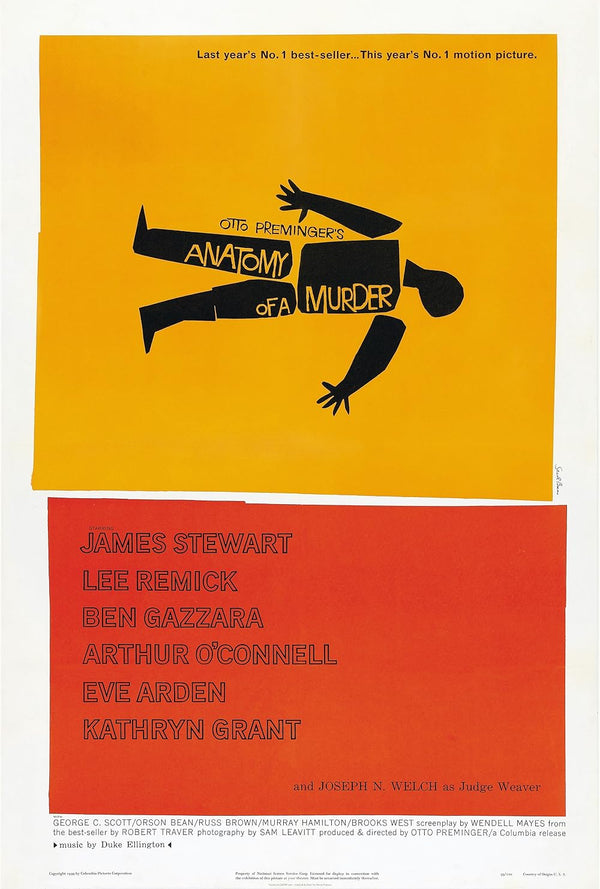 Anatomy Of A Murder (1959) - Drama, Mystery Classic Poster Movie Poster | Film Wall Art Print