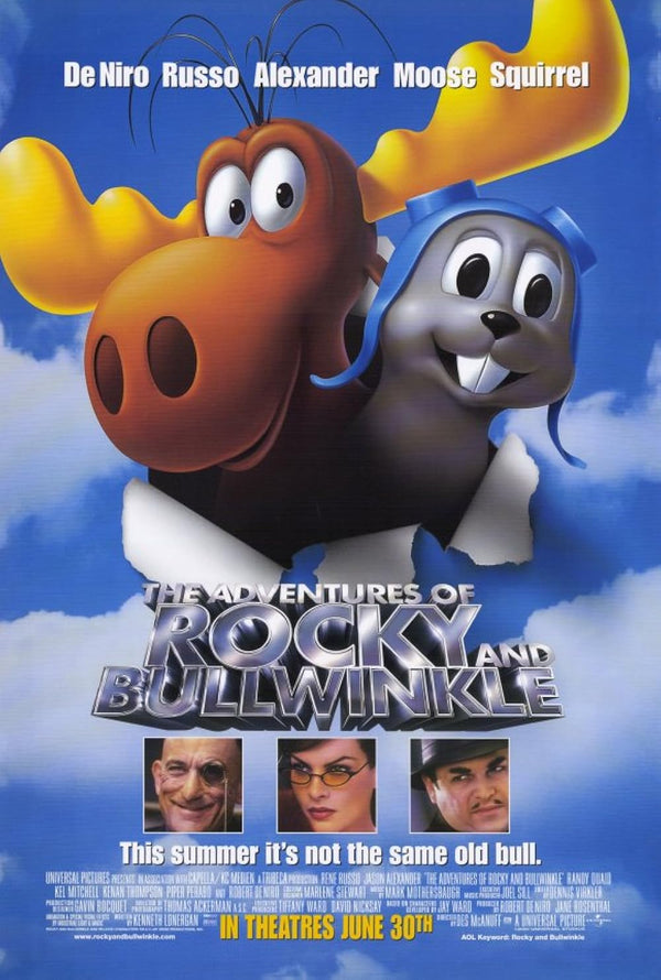 Adventures Of Rocky and Bullwinkle (2000) Family Adventure Movie Poster | Film Wall Art Print