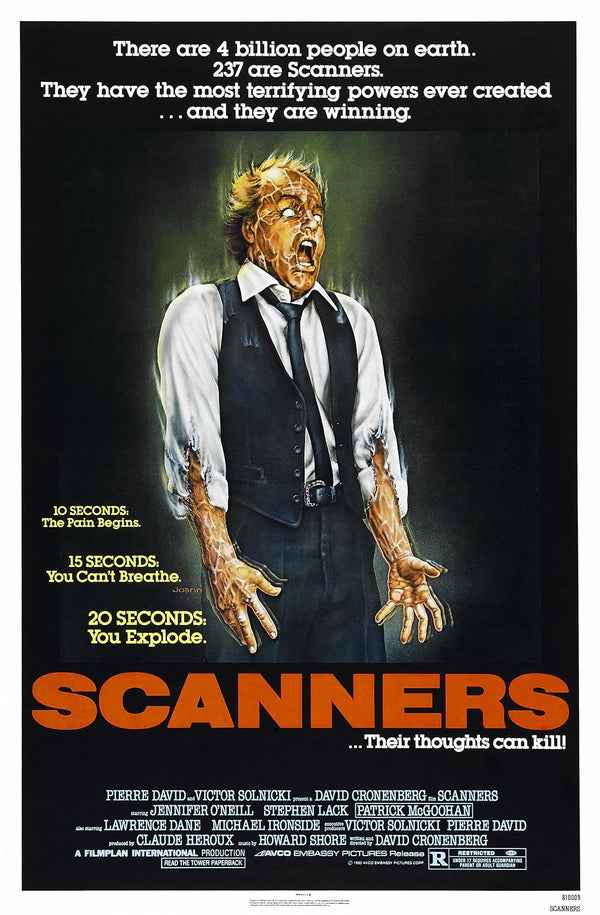Scanners Movie Poster - Classic Sci-Fi Horror Film Art Movie Poster | Film Wall Art Print