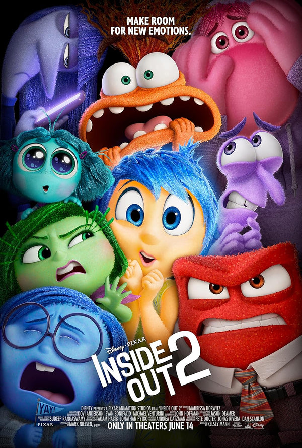 Inside Out 2 (2024) - Animated Adventure Comedy for All Ages Movie Poster | Film Wall Art Print