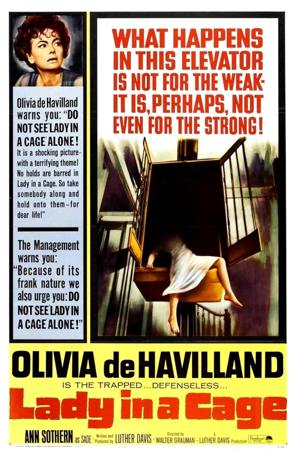 Lady in a Cage (1964) - Classic Drama Horror Thriller Movie Poster Movie Poster | Film Wall Art Print