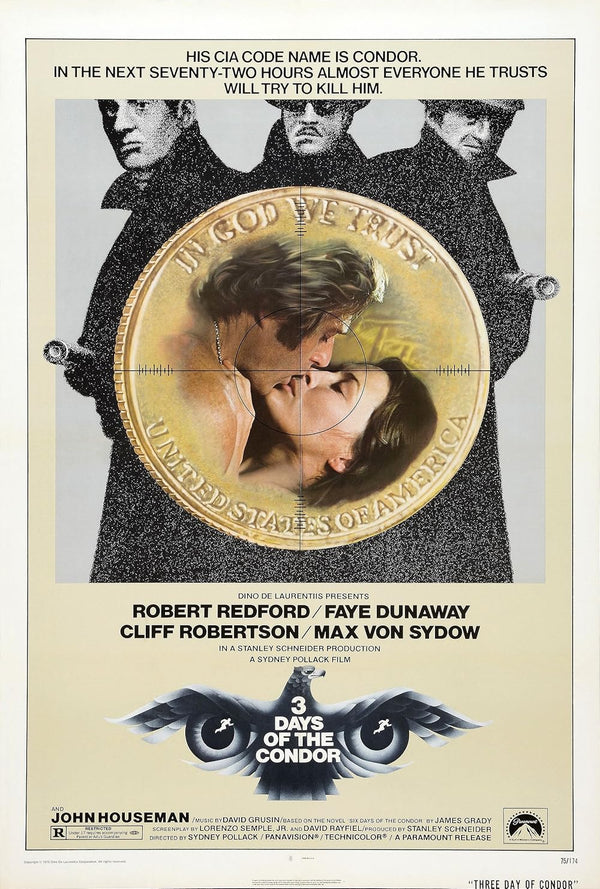 Three Days of the Condor (1975) – Crime Thriller Movie Poster Movie Poster | Film Wall Art Print