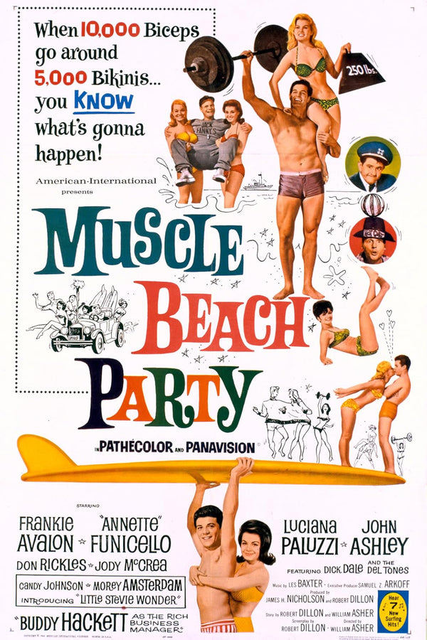 Muscle Beach Party (1964) - Comedy Musical Poster Movie Poster | Film Wall Art Print