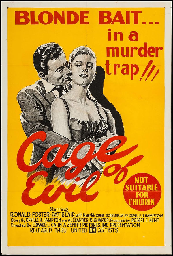 Cage of Evil (1960) - Classic Crime Drama Poster Movie Poster | Film Wall Art Print