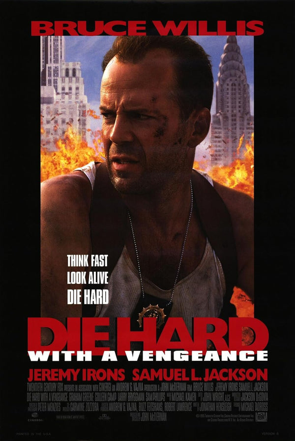 Die Hard: With a Vengeance Movie Poster - Bruce Willis Action Film Movie Poster | Film Wall Art Print
