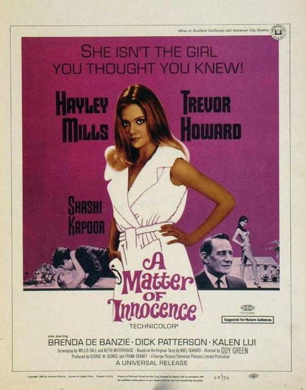 Matter of Innocence (1967) - Heartwarming Comedy-Drama Romance [HD] Movie Poster | Film Wall Art Print