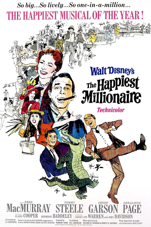 Happiest Millionaire (1967) - Classic Family Musical Comedy Movie Poster | Film Wall Art Print