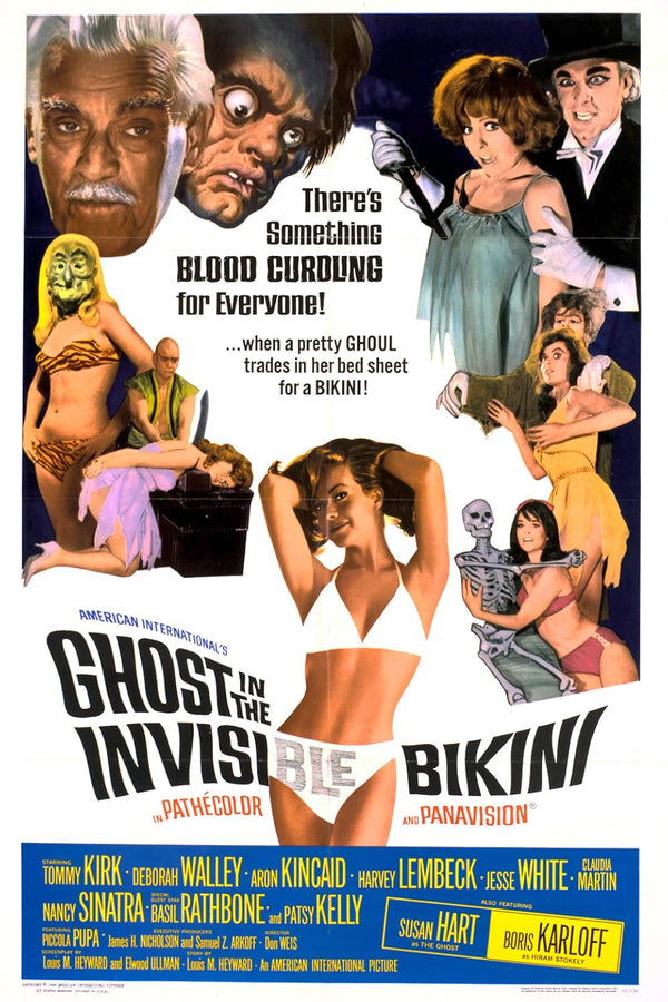Ghost In The Invisible Bikini (1966) – Comedy, Horror Musical Movie Poster | Film Wall Art Print