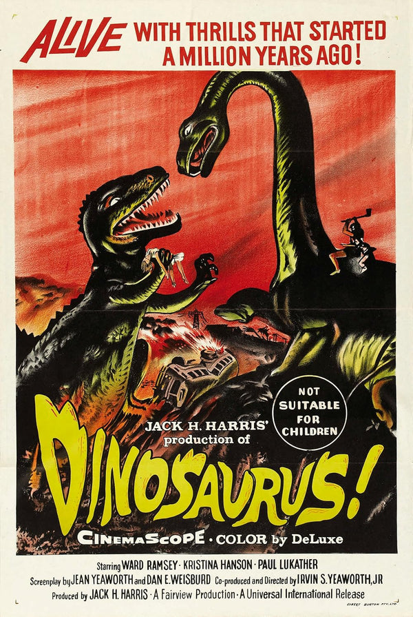 Dinosaurus (1960) - Adventure Comedy Fantasy Classic Movie Poster Movie Poster | Film Wall Art Print