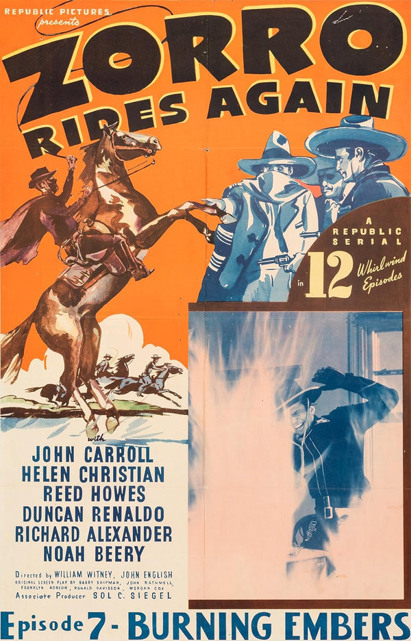 Zorro Rides Again (1937) - Action Drama Movie Poster Movie Poster | Film Wall Art Print