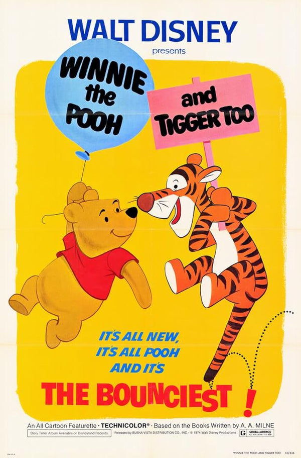 Winnie the Pooh and Tigger Too! Animated Comedy Short Movie Poster | Film Wall Art Print