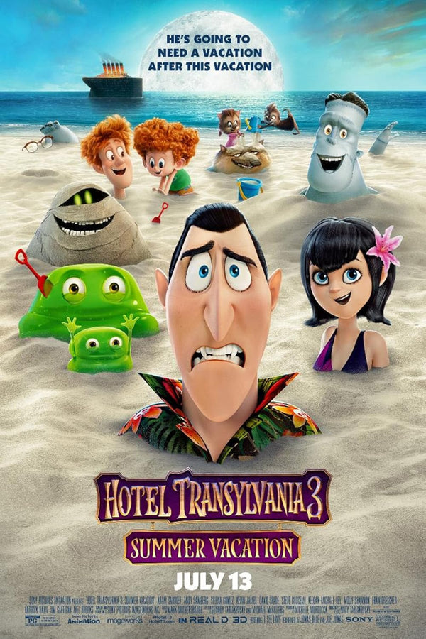 Hotel Transylvania 3: Summer Vacation (2018) - Animated Adventure Comedy Movie Poster | Film Wall Art Print