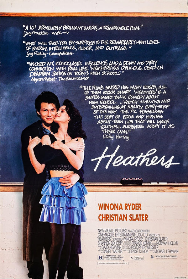 Heathers Movie Poster - Iconic 1989 Dark Comedy Film Art Movie Poster | Film Wall Art Print