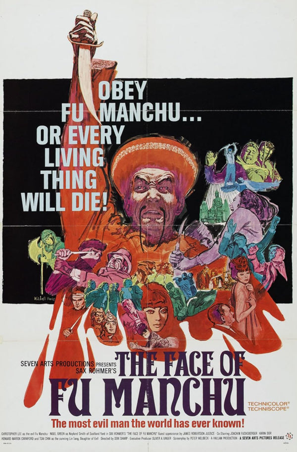 Face of Fu Manchu (1965) - Action Crime Drama Movie Poster Movie Poster | Film Wall Art Print