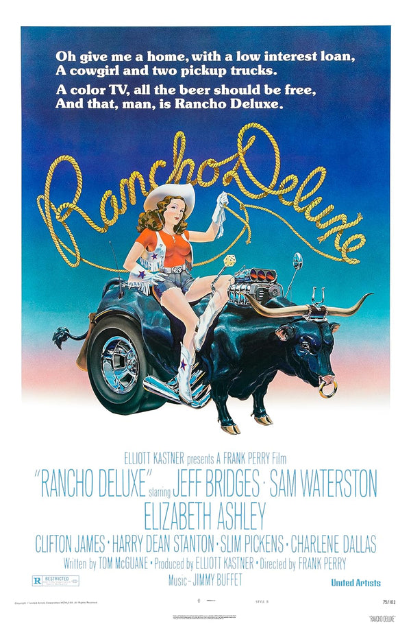 Rancho Deluxe (1975) - A Hilarious Western Romance Movie Poster Movie Poster | Film Wall Art Print