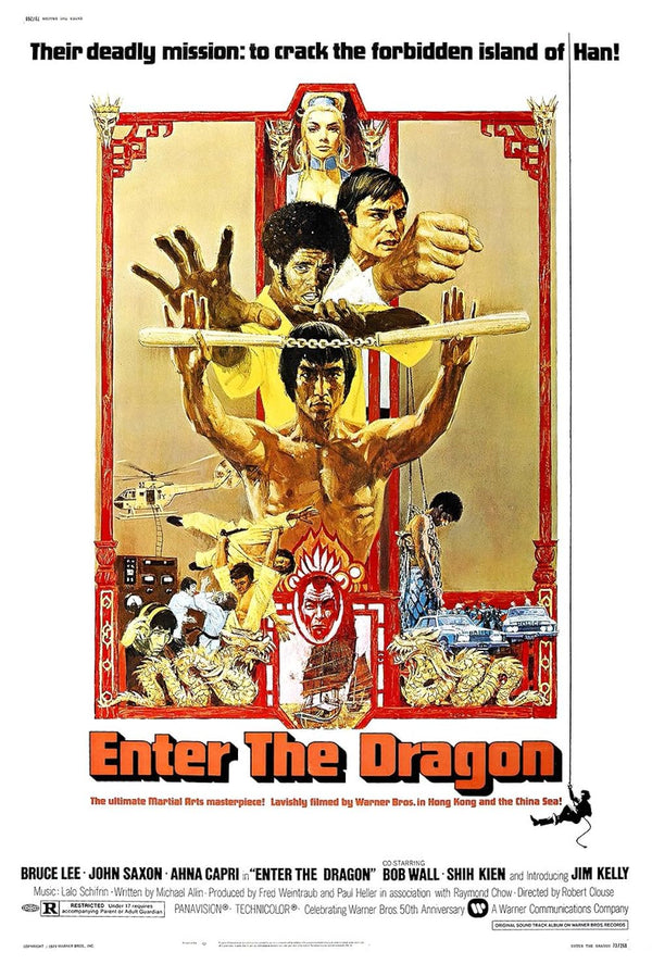 Enter the Dragon Movie Poster - Bruce Lee Classic Martial Arts Film Movie Poster | Film Wall Art Print
