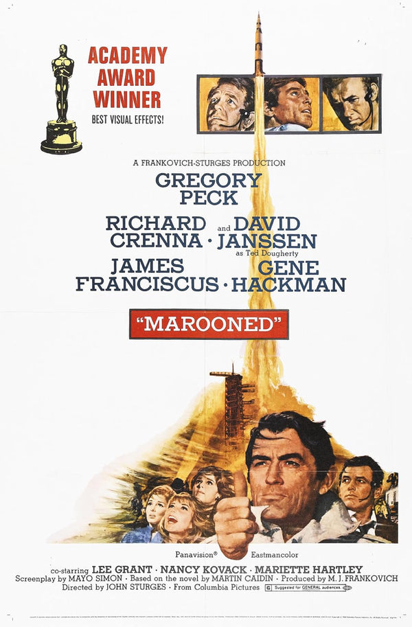 Marooned (1969) - Classic Sci-Fi Adventure Drama Movie Poster | Film Wall Art Print