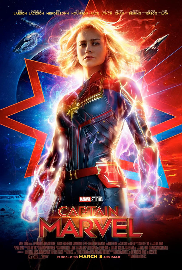 Captain Marvel (French) 2019 Action Adventure Sci-Fi Movie Poster | Film Wall Art Print