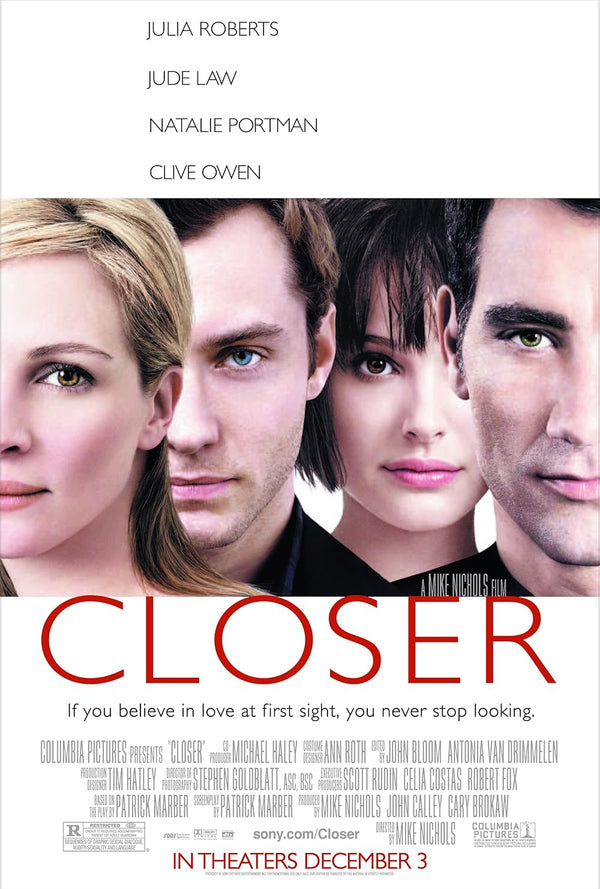 Closer (2004) Movie Poster – Drama, Romance & Intense Love Story Movie Poster | Film Wall Art Print