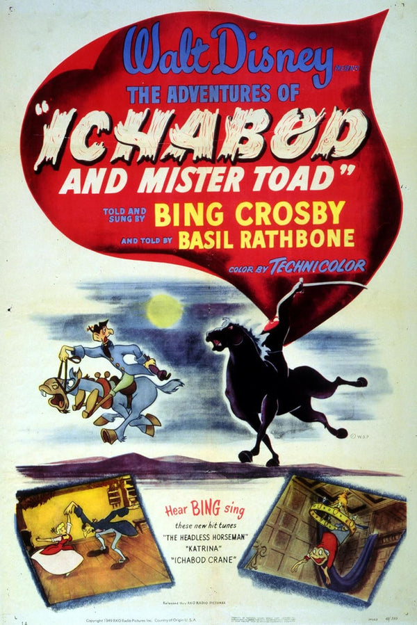 Adventures of Ichabod & Mr. Toad (1949) - Animated Family Comedy Classic Movie Poster | Film Wall Art Print